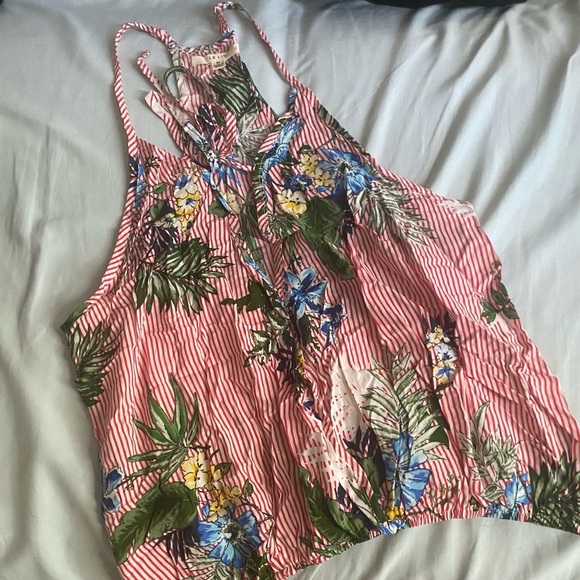 2000s Striped Open Front Top - Picture 1 of 3